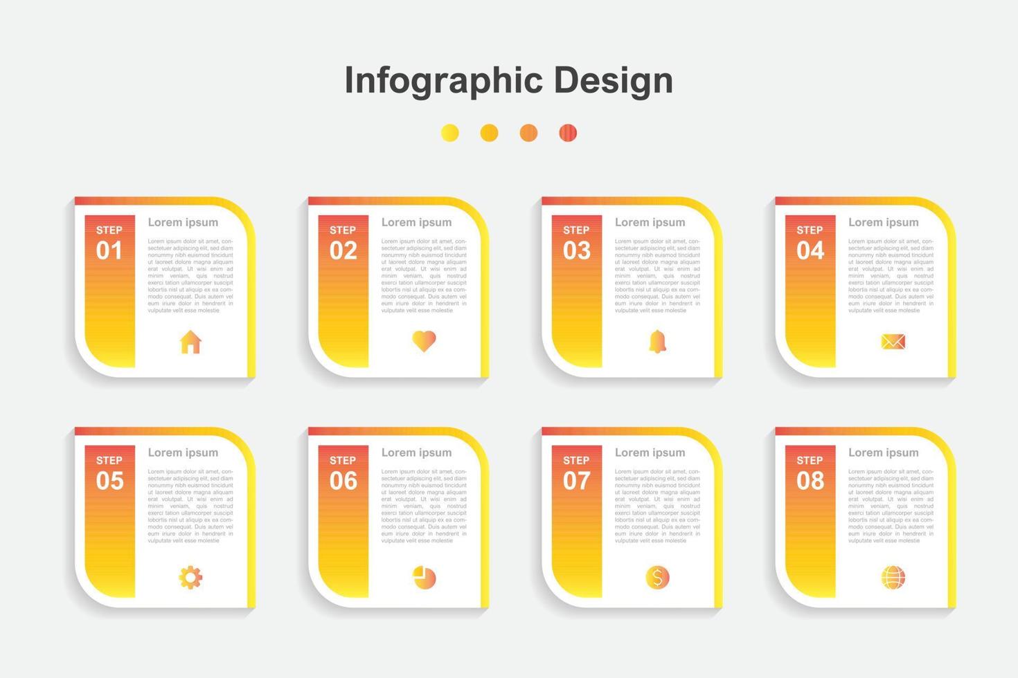 plantilla de infografía empresarial abstracta de ocho pasos vector