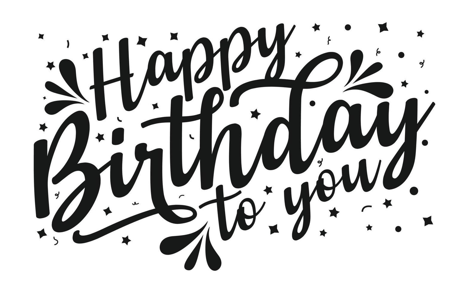 tipografía de feliz cumpleaños o letras de caligrafía con globos vector