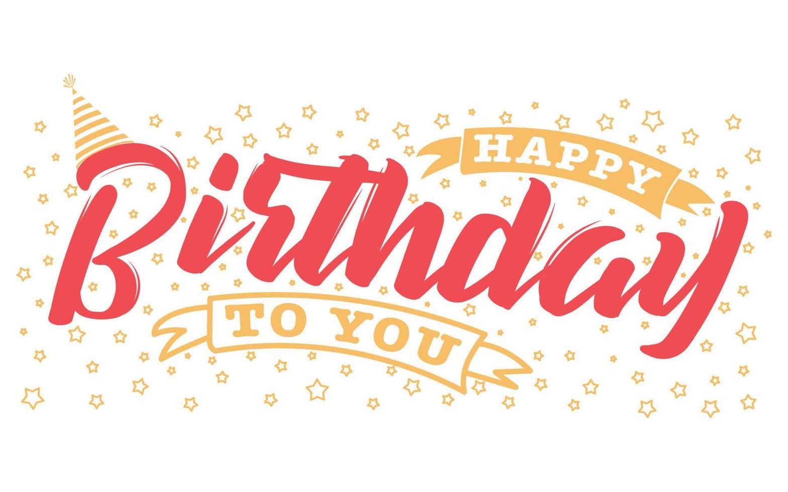 Happy Birthday typography or Calligraphy lettering with balloons vector