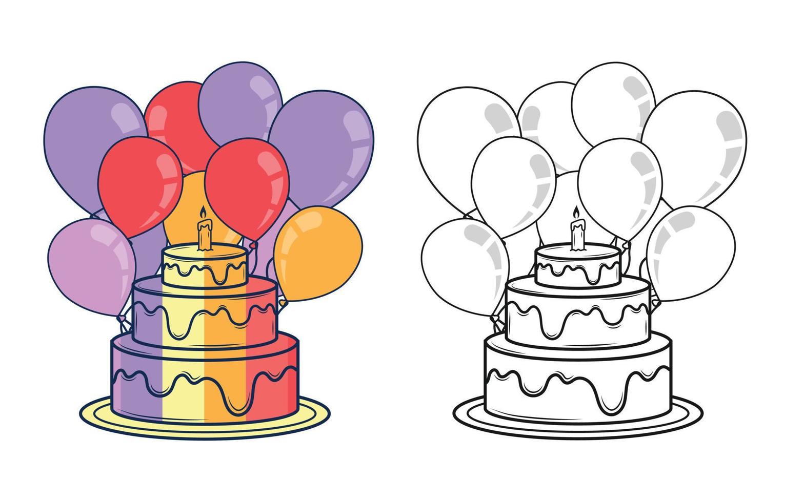 Happy Birthday typography or Calligraphy lettering with balloons vector