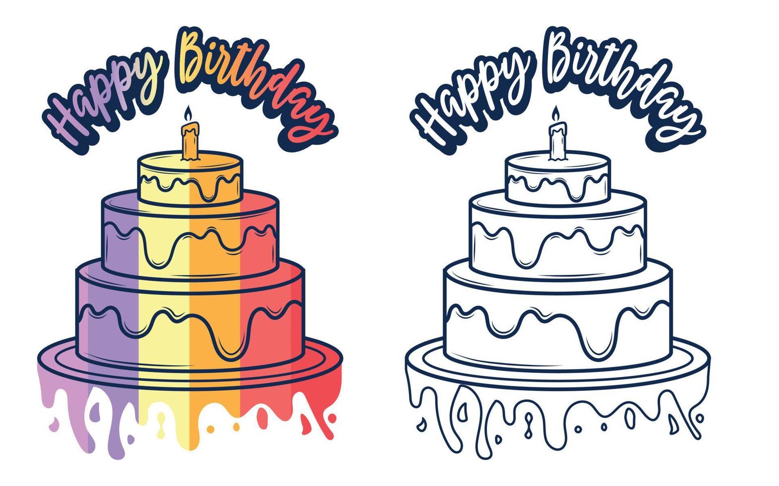 Happy Birthday typography or Calligraphy lettering with balloons vector