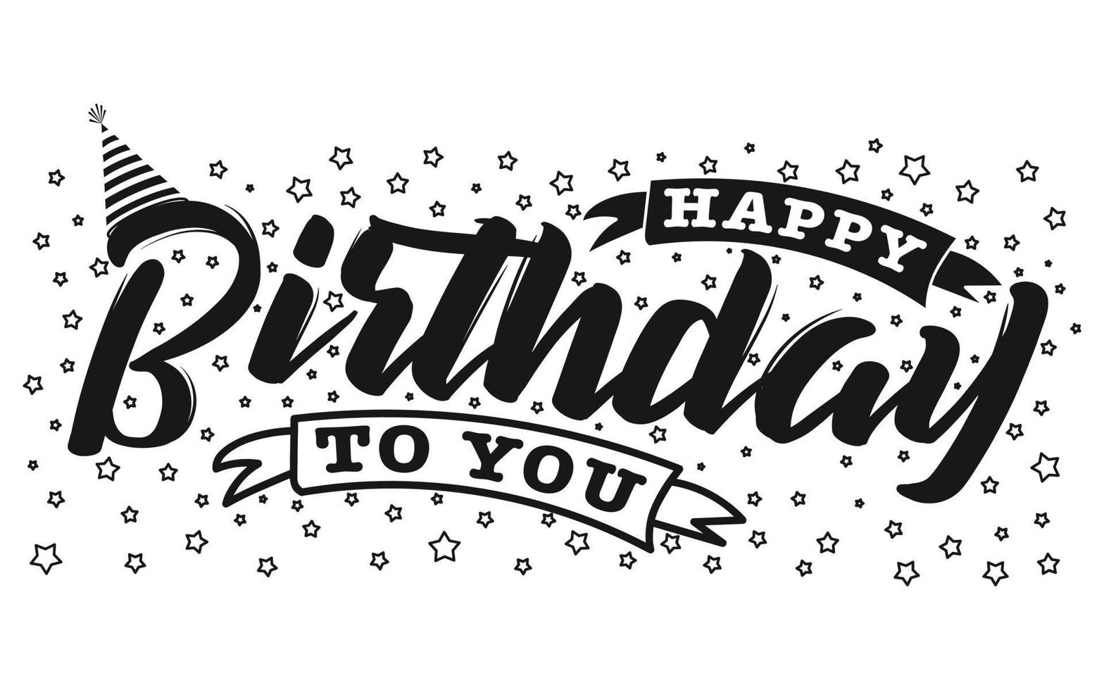 Happy Birthday typography or Calligraphy lettering with balloons vector