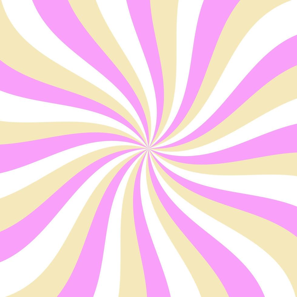 Vector background of multicolor vintage sunburst. Candy cream swirl design.