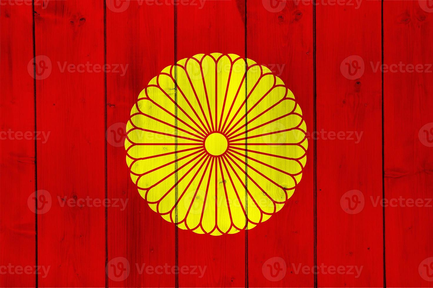 Banner of the Emperor of Japan. Imperial standard of Japan on texture. Concept collage. photo