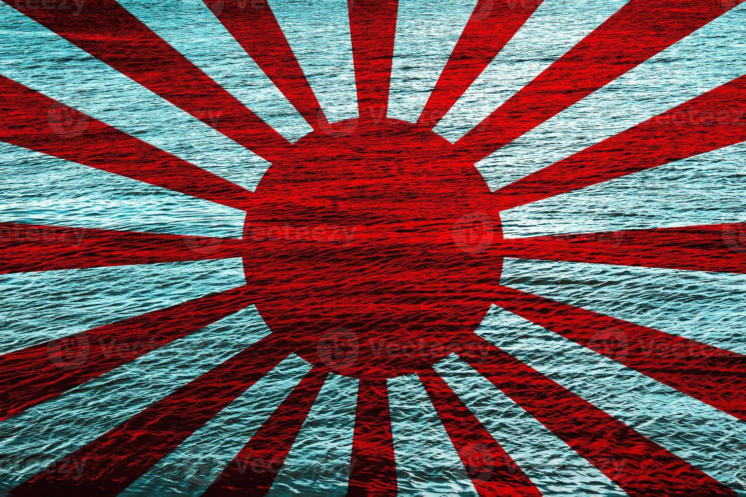 Flag of the Imperial Japanese Army on the texture. Concept collage. photo