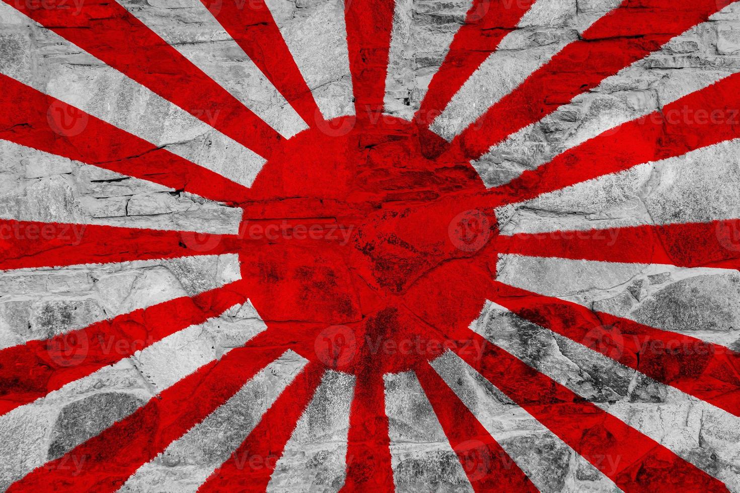 Flag of the Imperial Japanese Army on the texture. Concept collage. photo