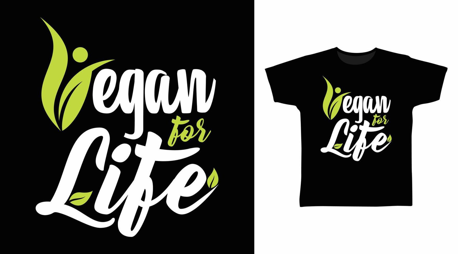 vegano de por vida tipografía arte diseño vector ilustración listo para imprimir en camiseta