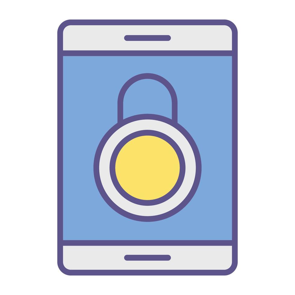 smartphone lock icon, suitable for a wide range of digital creative projects. vector