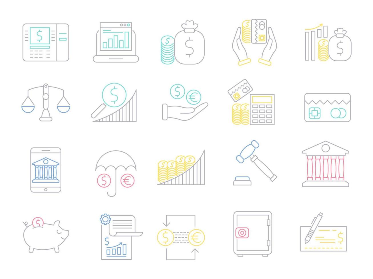 Banking icons, suitable for a wide range of digital creative projects. vector