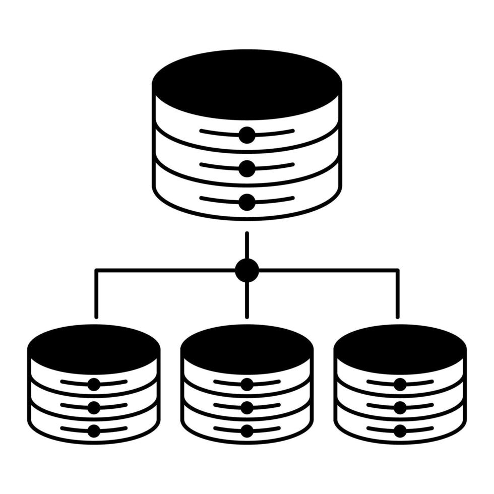 distributed database icon, suitable for a wide range of digital creative projects. vector