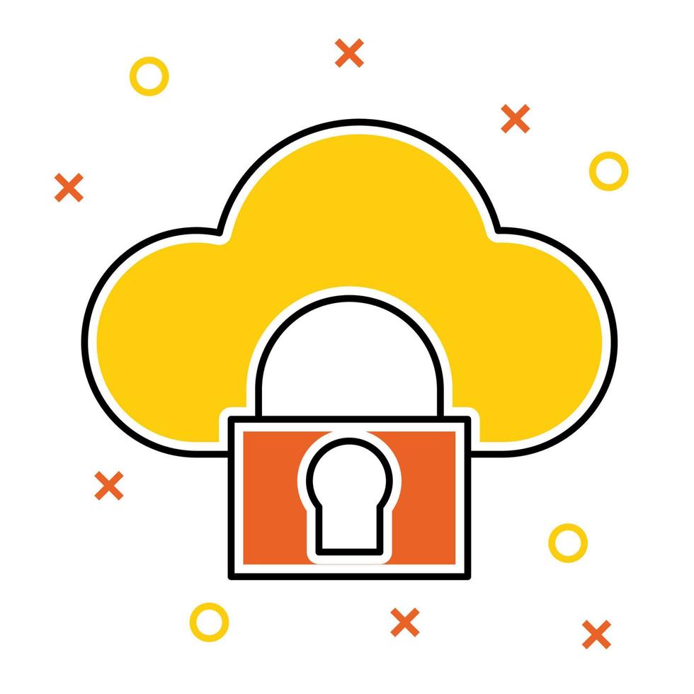 cloud security icon, suitable for a wide range of digital creative projects. vector