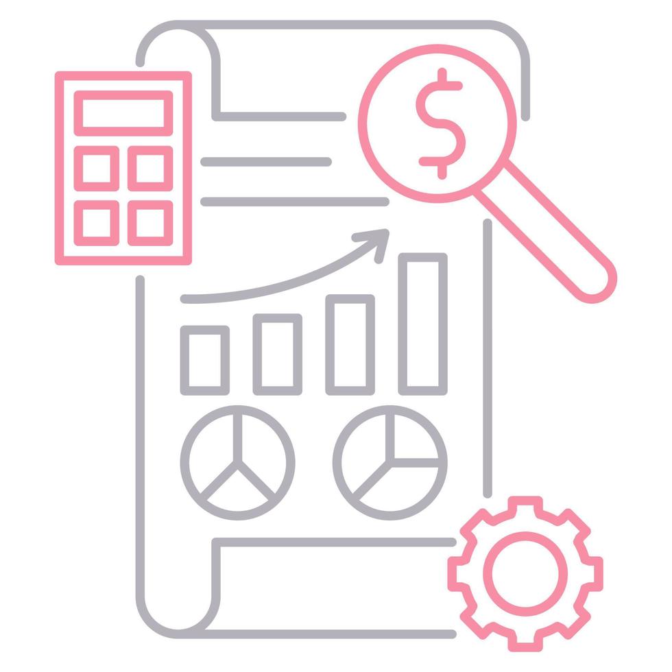 icono de informe financiero, adecuado para una amplia gama de proyectos creativos digitales. vector