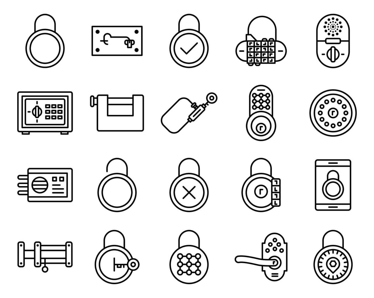 Locks icons, suitable for a wide range of digital creative projects. vector