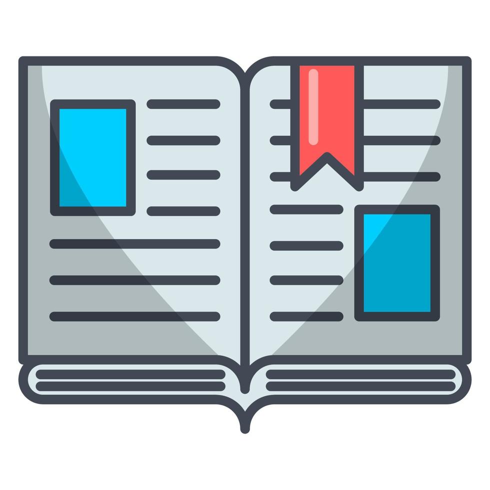 open book icon, suitable for a wide range of digital creative projects. vector
