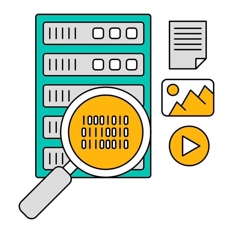 database search icon, suitable for a wide range of digital creative projects. vector