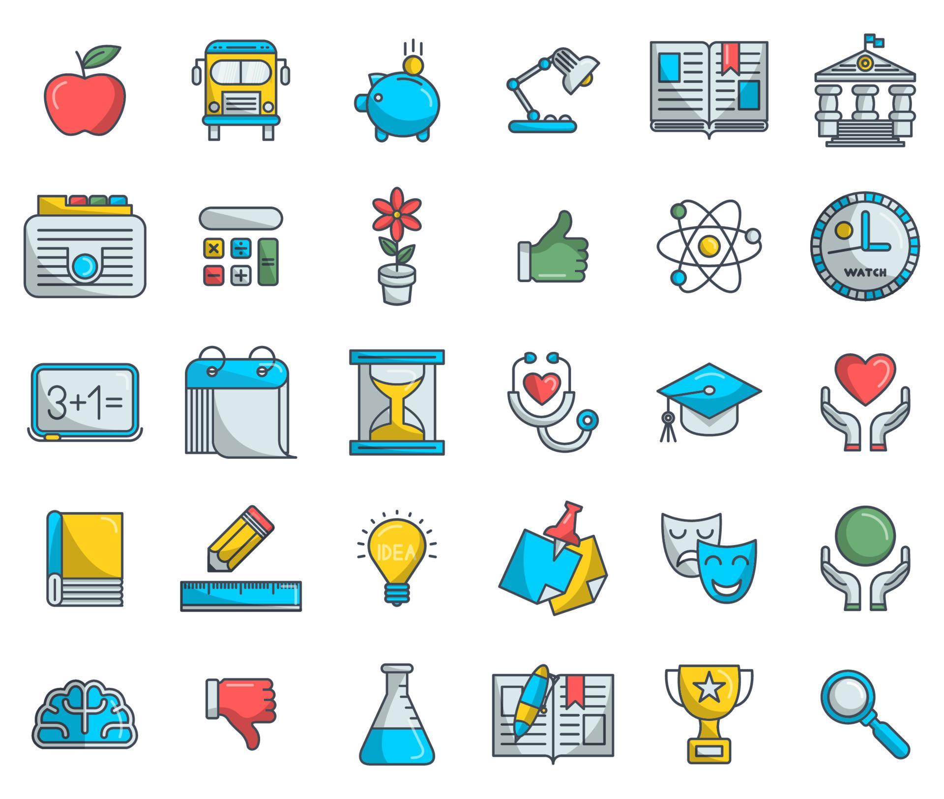 School icons, suitable for a wide range of digital creative projects ...