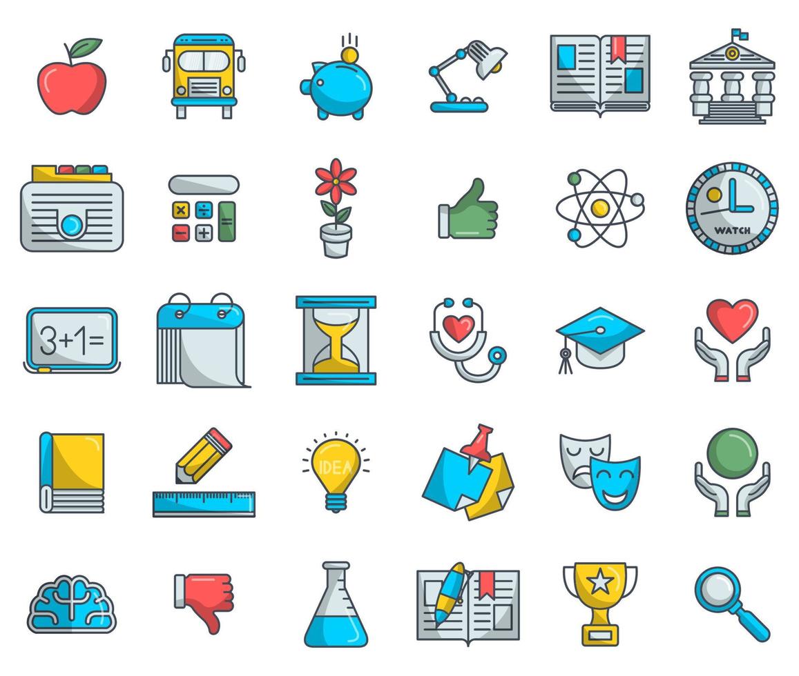 School icons, suitable for a wide range of digital creative projects. vector