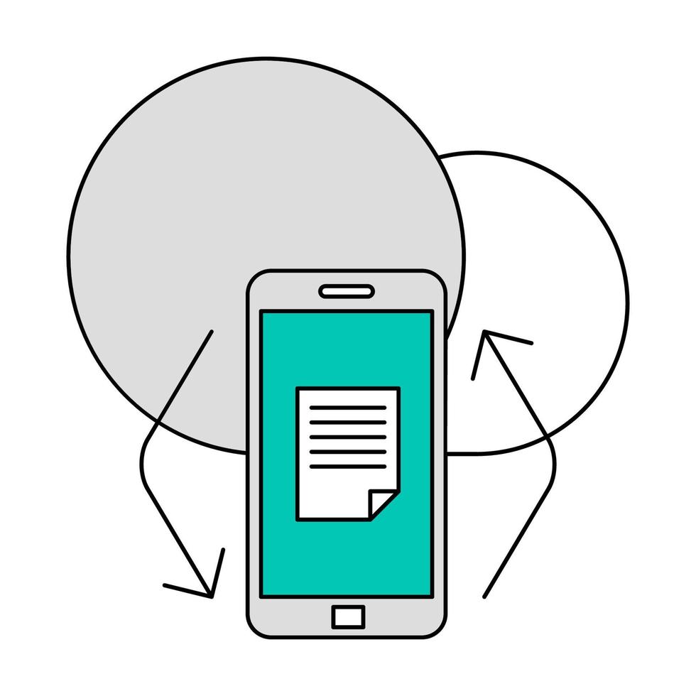 mobile app sync icon, suitable for a wide range of digital creative projects. vector