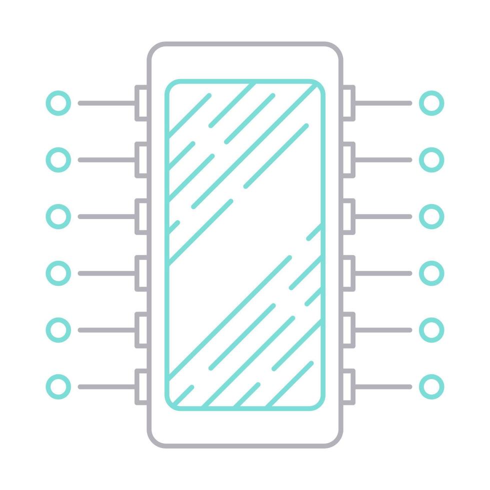microprocessor icon, suitable for a wide range of digital creative projects. vector