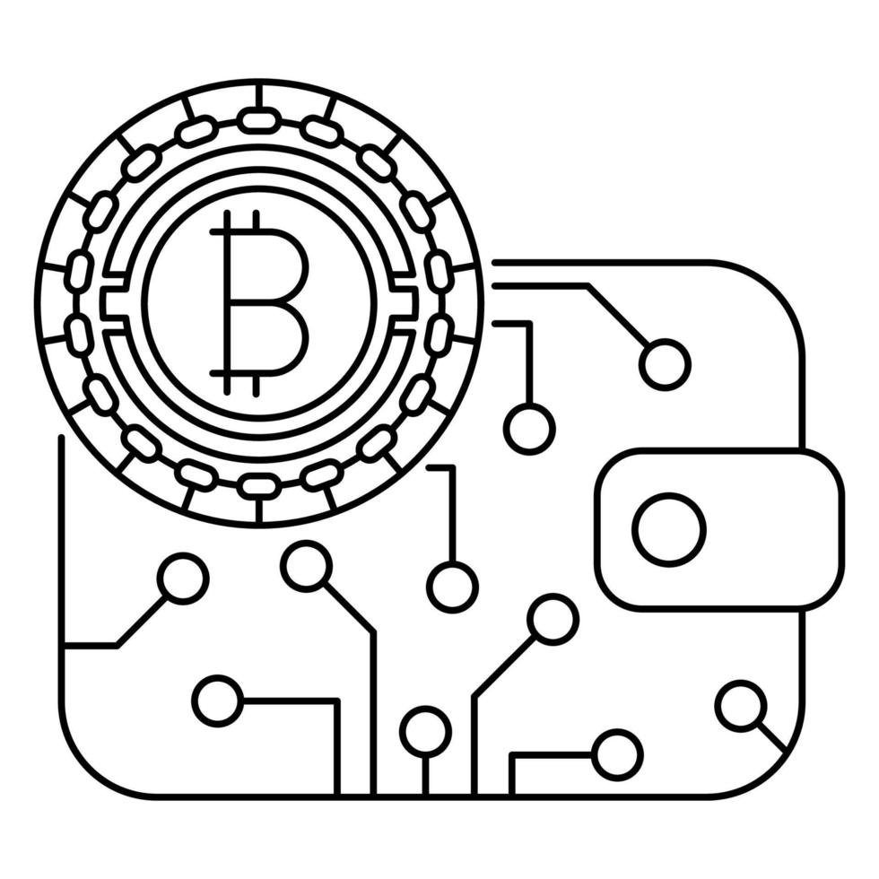 iconos de billetera bitcoin, adecuados para una amplia gama de proyectos creativos digitales. vector