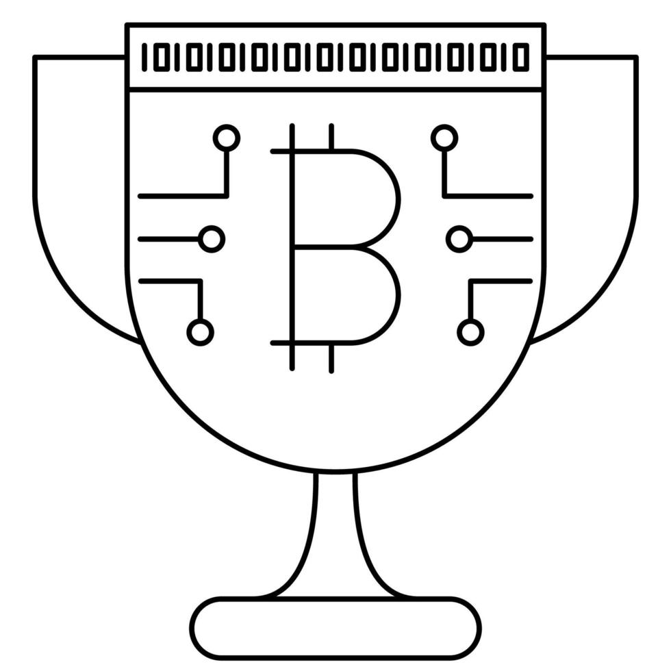 icono de premio bitcoin, adecuado para una amplia gama de proyectos creativos digitales. vector