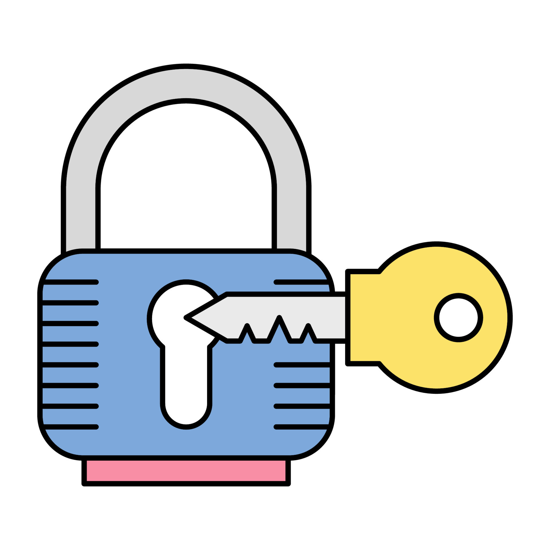 Open lock icon, suitable for a wide range of digital creative projects