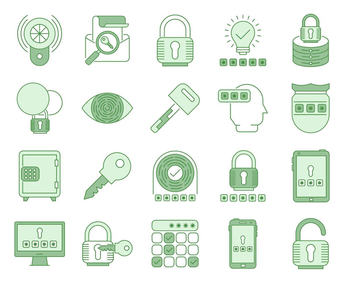 Password and Security icons, suitable for a wide range of digital creative projects. vector