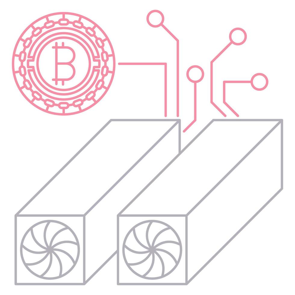 mining bitcoin icon, suitable for a wide range of digital creative projects. vector