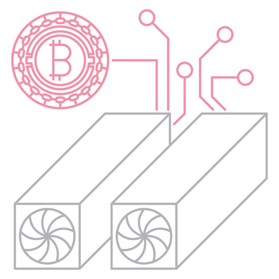 mining bitcoin icon, suitable for a wide range of digital creative projects. vector