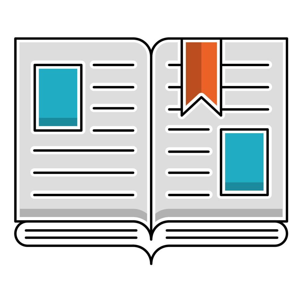 icono de libro abierto, adecuado para una amplia gama de proyectos creativos digitales. vector