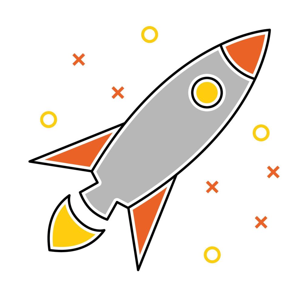 Spaceship icon, suitable for a wide range of digital creative projects. vector