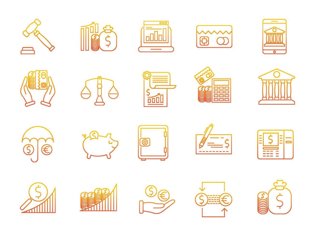 Banking icons, suitable for a wide range of digital creative projects. vector