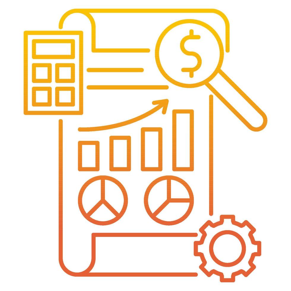 icono de informe financiero, adecuado para una amplia gama de proyectos creativos digitales. vector