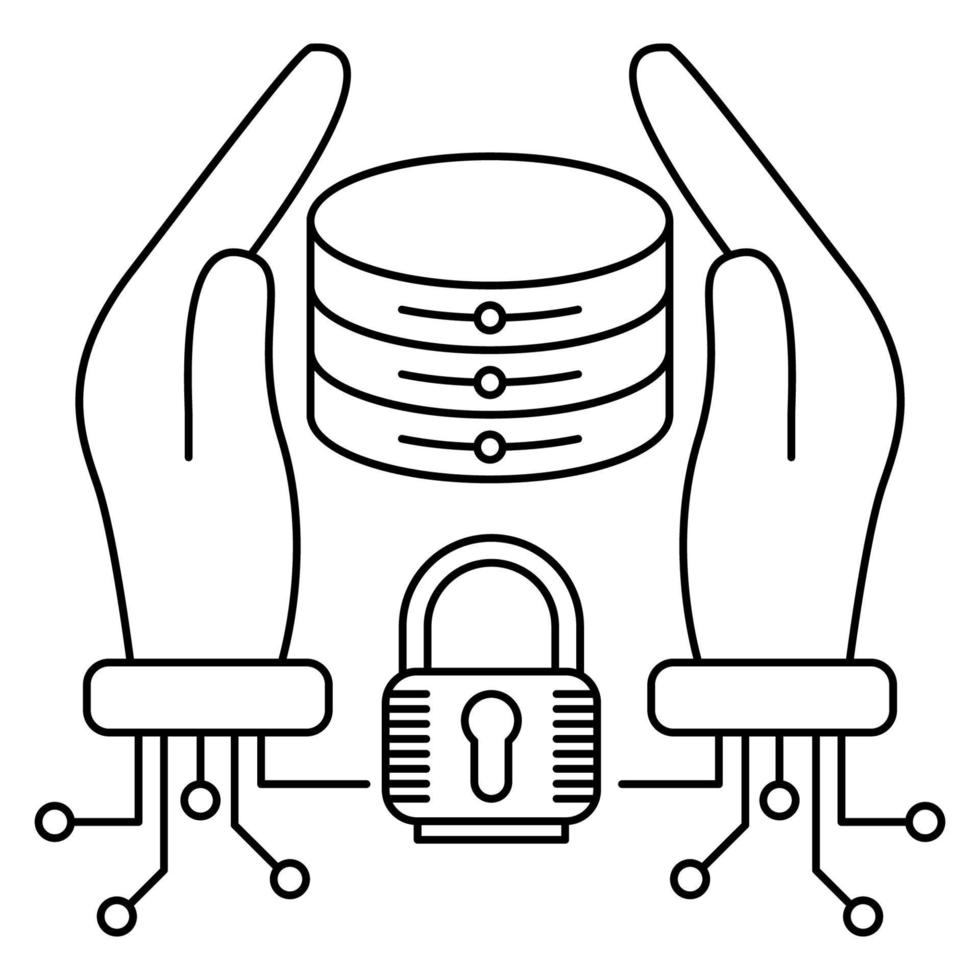 icono de seguridad de datos, adecuado para una amplia gama de proyectos creativos digitales. vector