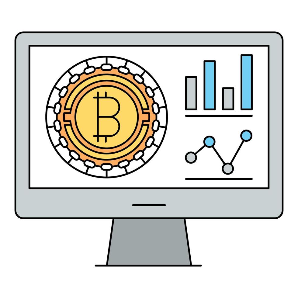 Bitcoin report icon, suitable for a wide range of digital creative projects. vector