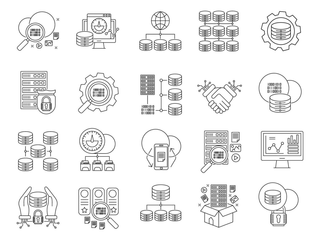 Big data icons, suitable for a wide range of digital creative projects. vector