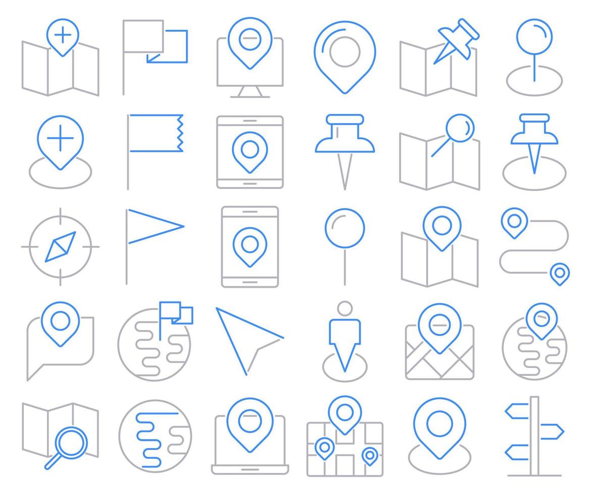 Location icons, suitable for a wide range of digital creative projects. vector