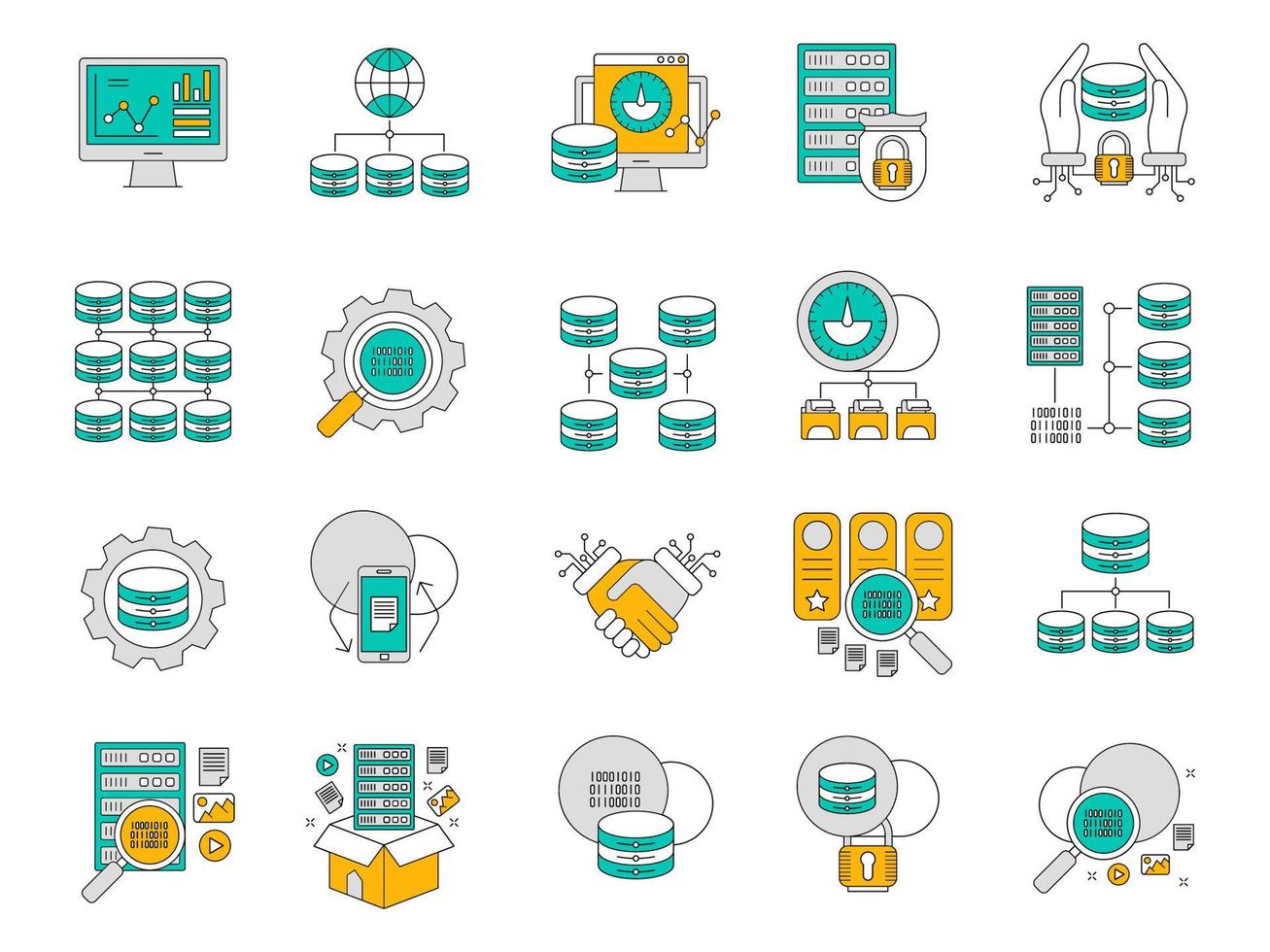 Big data icons, suitable for a wide range of digital creative projects. vector