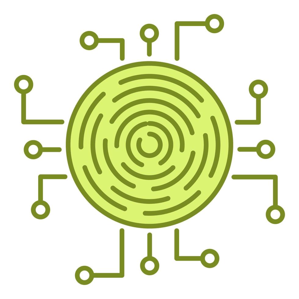icono de criptografía de huellas dactilares, adecuado para una amplia gama de proyectos creativos digitales. vector