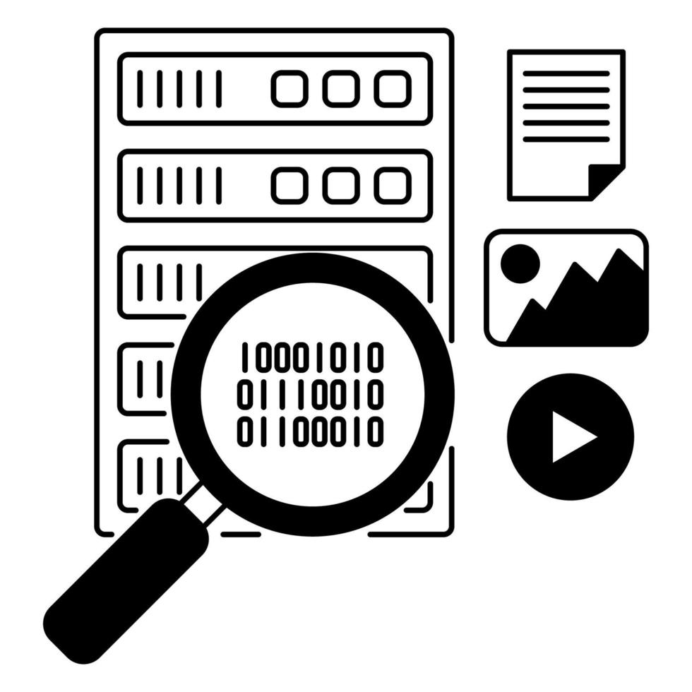 database search icon, suitable for a wide range of digital creative projects. vector