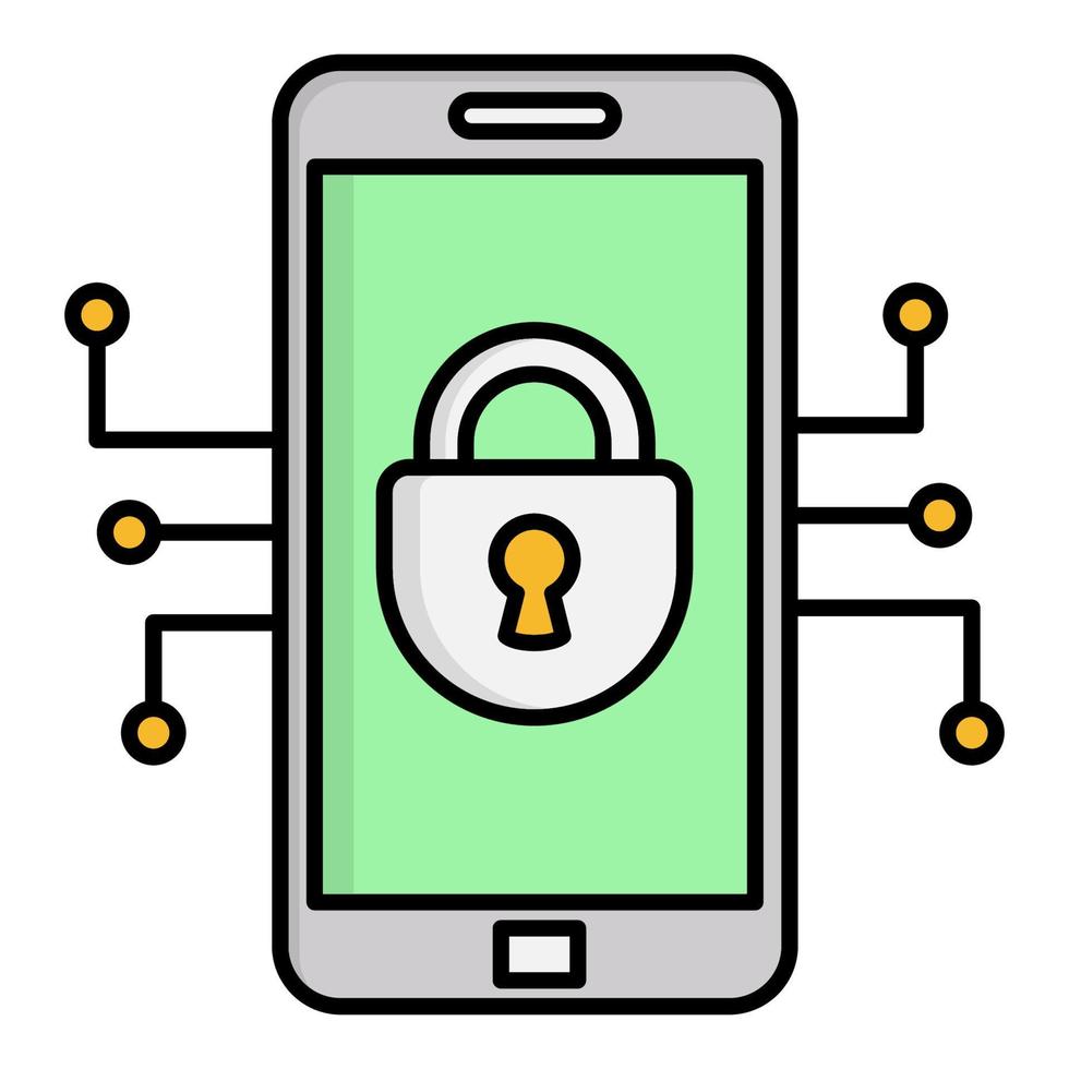 mobile security icon, suitable for a wide range of digital creative projects. vector