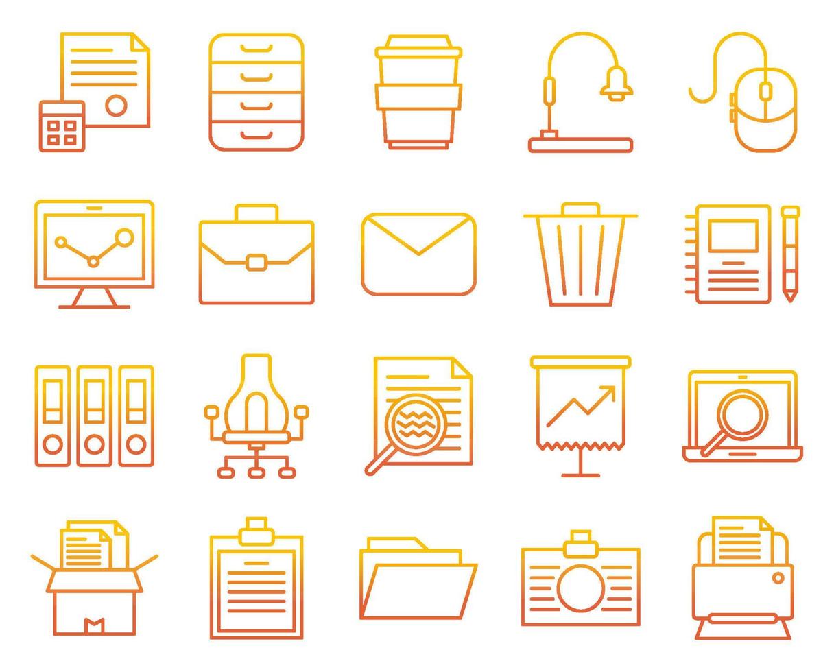 iconos de oficina, adecuados para una amplia gama de proyectos creativos digitales. vector