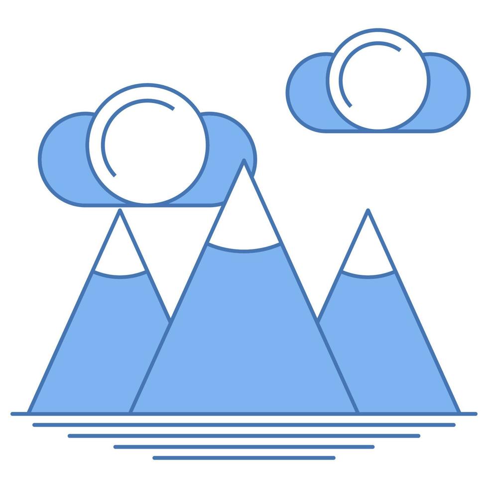 icono de montaña, adecuado para una amplia gama de proyectos creativos digitales. vector