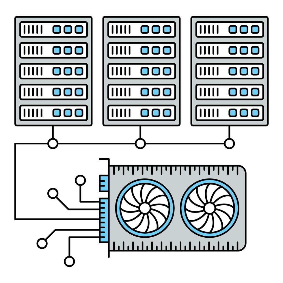 mining bitcoin icon, suitable for a wide range of digital creative projects. vector