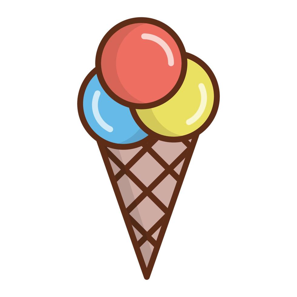 icono de cono de helado, adecuado para una amplia gama de proyectos creativos digitales. vector