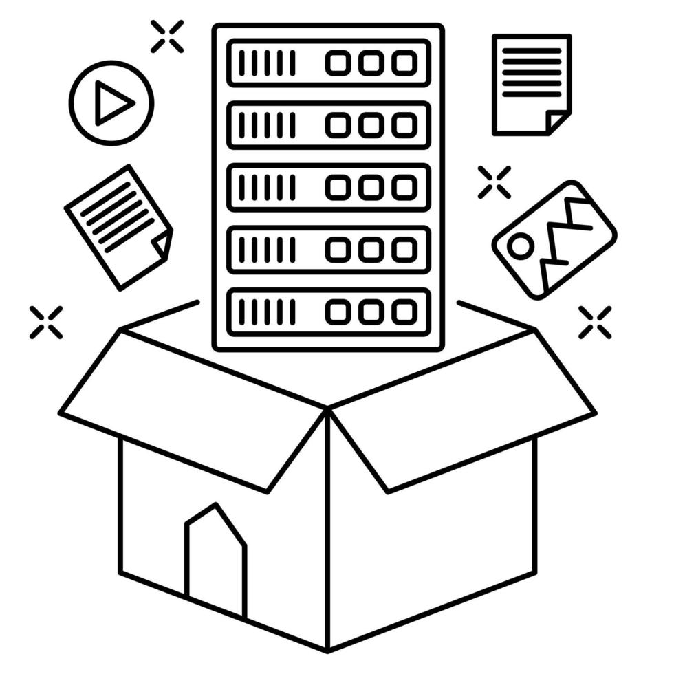 icono de almacenamiento de datos, adecuado para una amplia gama de proyectos creativos digitales. vector