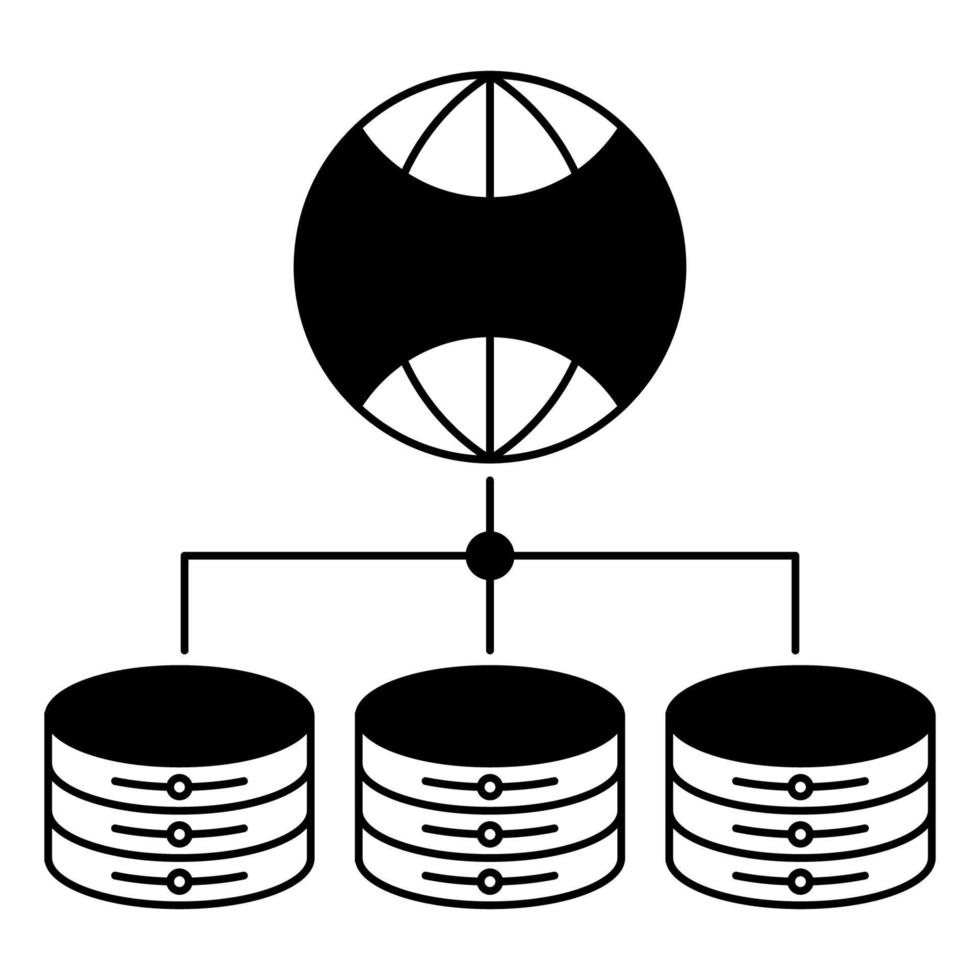 icono de volumen de datos, adecuado para una amplia gama de proyectos creativos digitales. vector