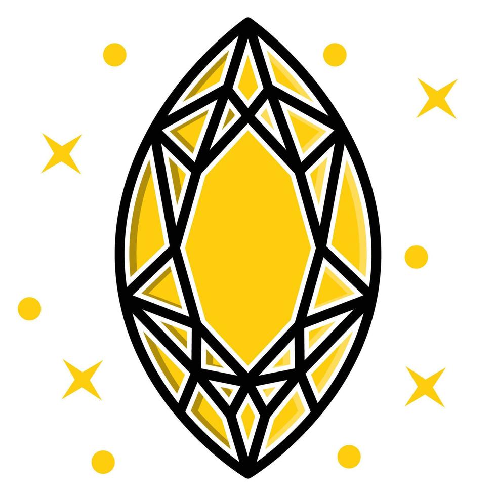 icono de diamante marqués, adecuado para una amplia gama de proyectos creativos digitales. vector