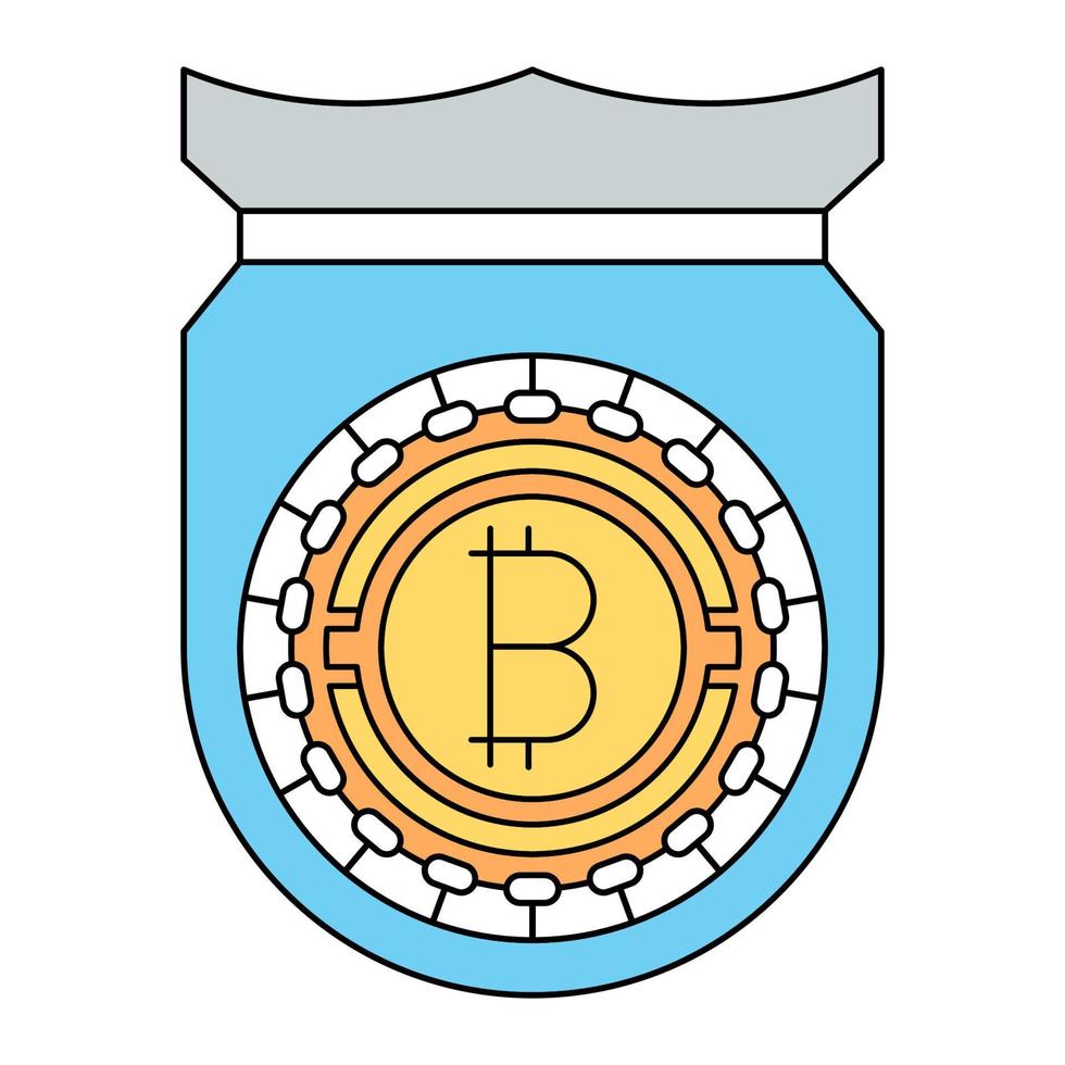bitcoin protection icon, suitable for a wide range of digital creative projects. vector