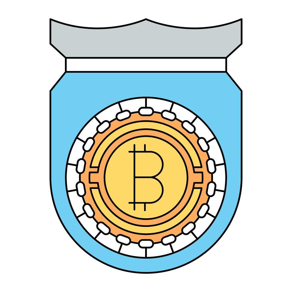 bitcoin protection icon, suitable for a wide range of digital creative projects. vector